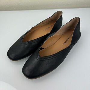 Lucky Brand Black Alba Leather Flats Women’s Size 8.5M